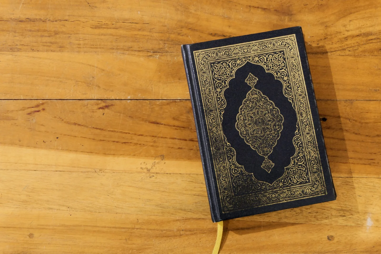 A Quran on a table in a mosque