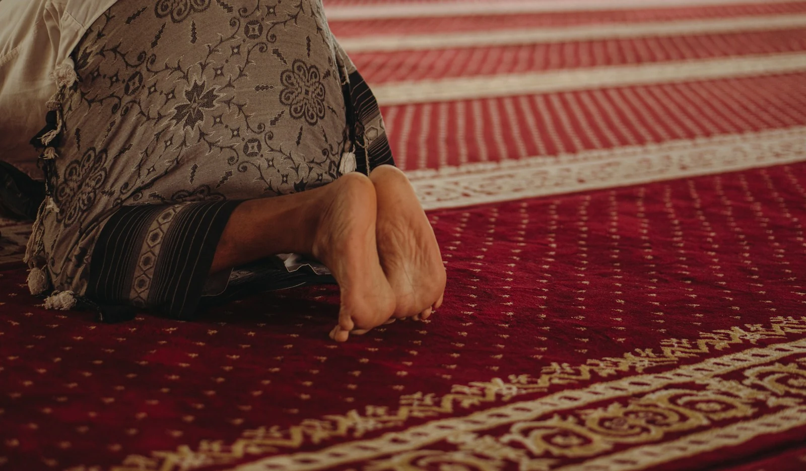 A worshipper performing sujud